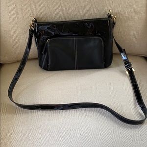Tignanello Black Leather Crossbody Purse